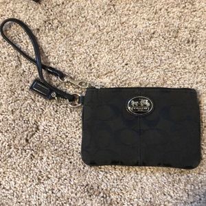 Black monogram coach wristlet